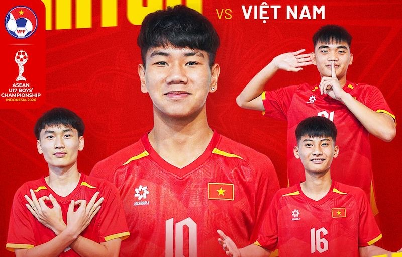 The U17 Vietnam - U17 Australia match at the 2026 U17 Southeast Asian Championship will take place at 7:30 PM today (April 22). Photo: VFF