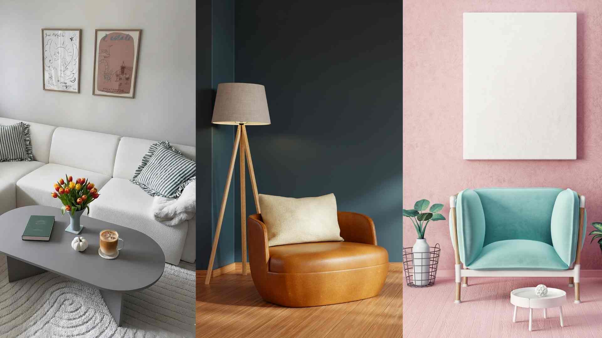 Harmonious living room color scheme for a modern space. Graphics: Ha May