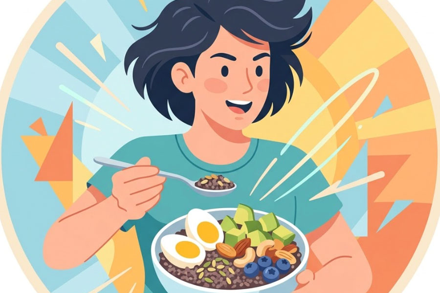 A breakfast lacking in protein can affect energy throughout the day. Graphics: Thien Nhan