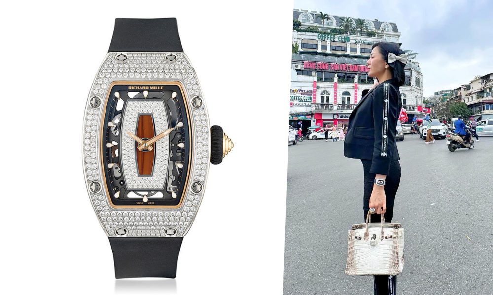 Lệ Quyên sở hữu nhiều phiên bản đồng hồ Richard Mille. Ảnh: Cắt từ video.
