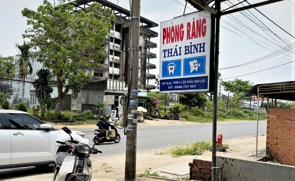 Thai Binh Dental Clinic operates without a license. Photo: Provided by functional agencies