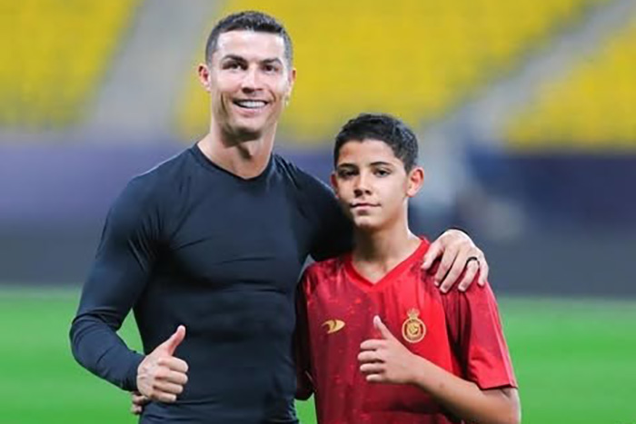 Cristiano Ronaldo and his son. Photo: Al-Nassr