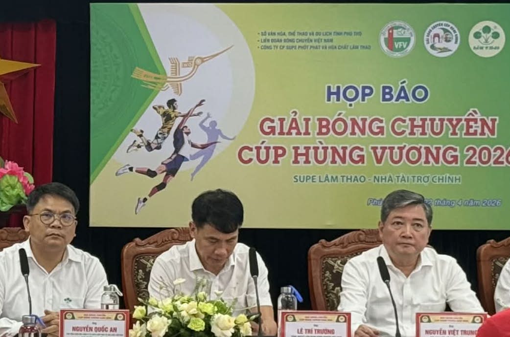  Họp báo Giải bóng chuyền Cúp Hùng Vương 2026. Ảnh: Minh Phong