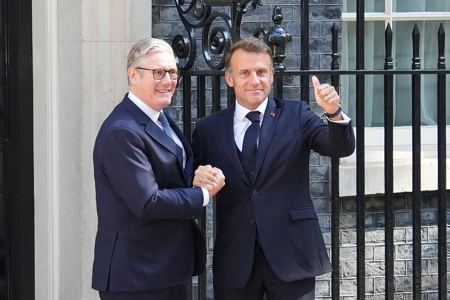 El primer ministro británico, Keir Starmer (izquierda), y el presidente francés, Emmanuel Macron. Foto de : Xinhua