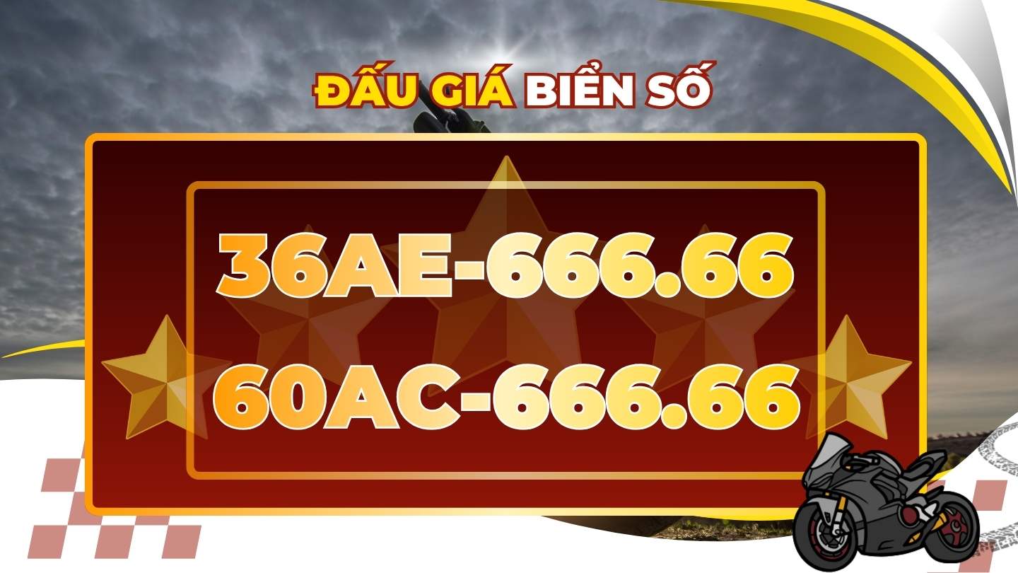 Motorbike license plates 36AE-666. 66 and 60AC-666. 66 are also present in the auction on April 23rd