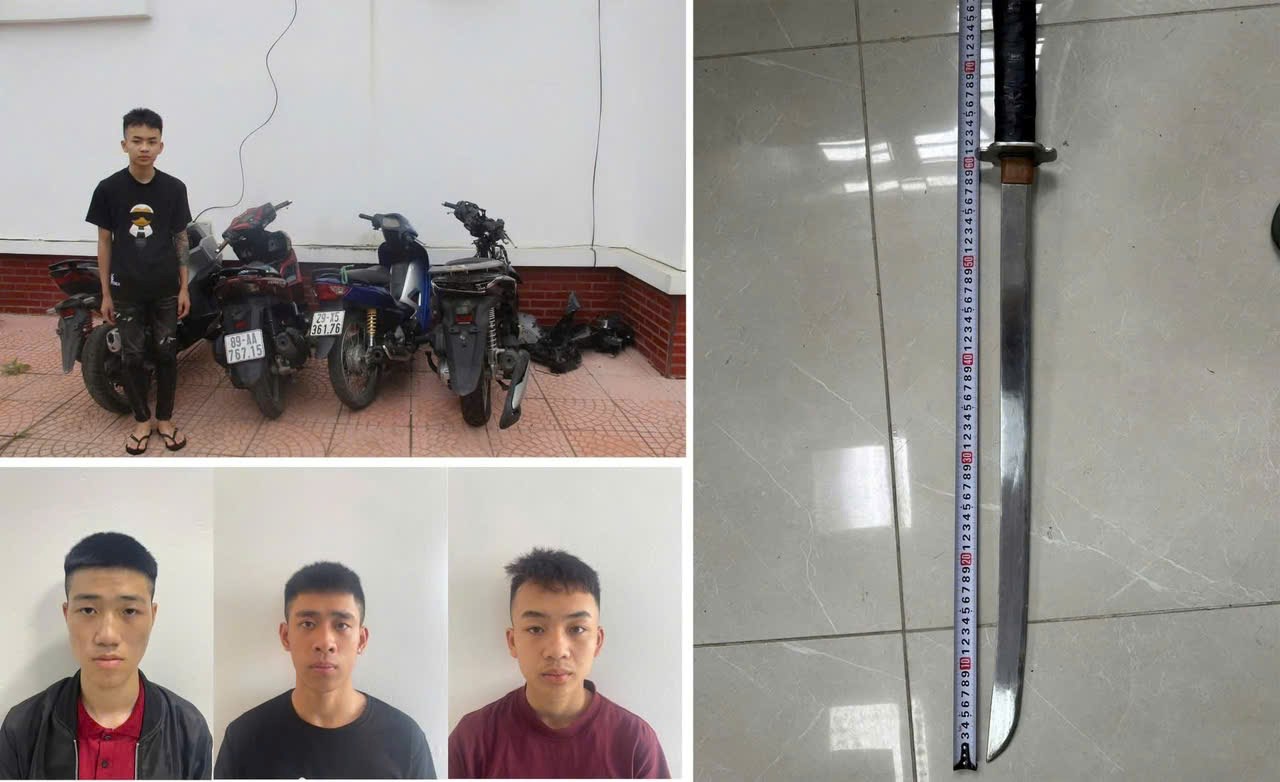 Các đối tượng dùng hung khí truy đuổi nạn nhân, gây tai nạn rồi bỏ trốn. Ảnh: Công an Hải Phòng