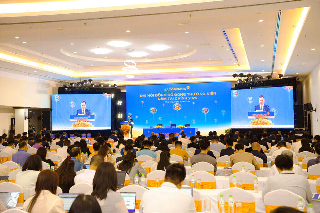 Overview of Sacombank's 2026 Annual General Meeting of Shareholders on April 22. Photo: Source Sacombank