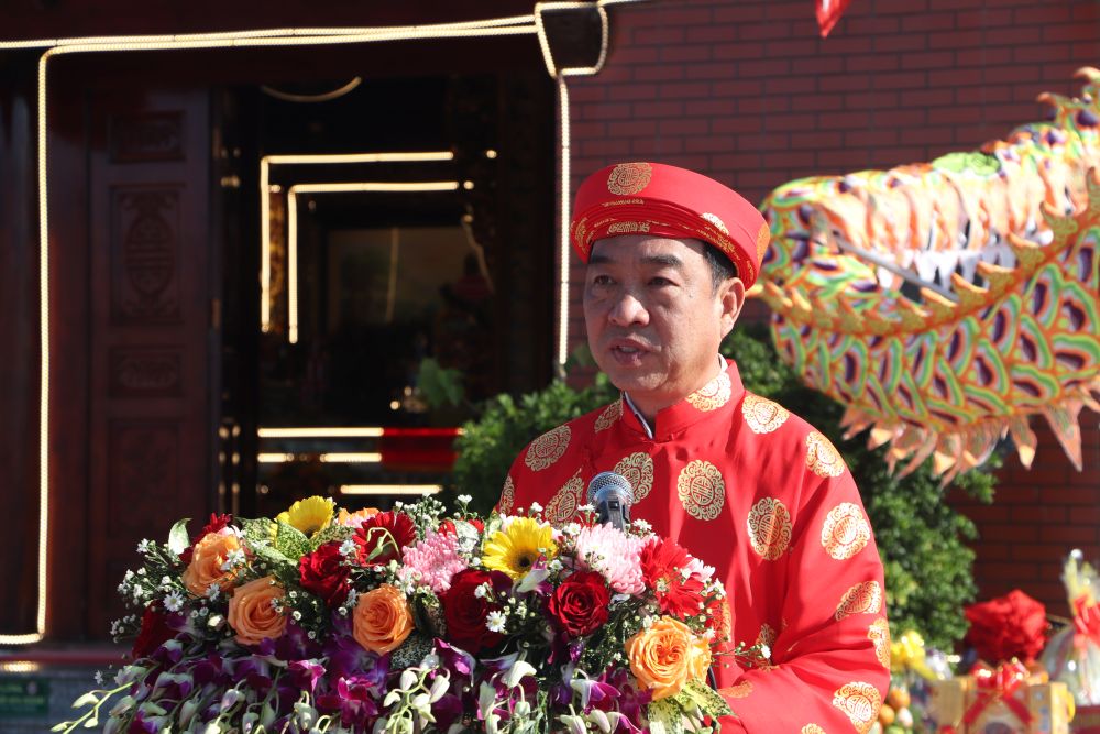 Chủ tịch UBND tỉnh Cà Mau Lữ Quang Ngời phát biểu tại buổi lễ. Ảnh: Nhật Hồ.