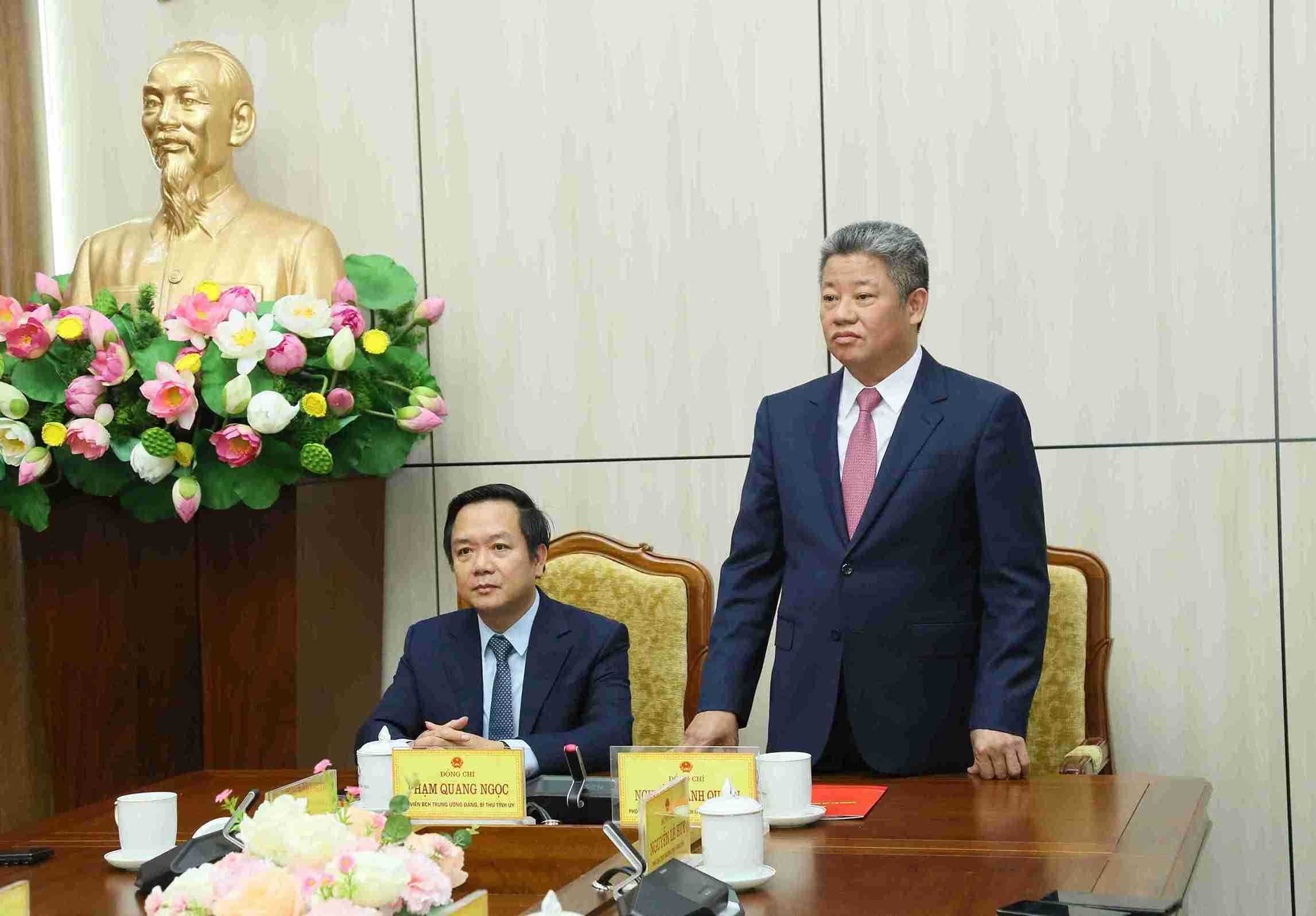 Ông Nguyễn Mạnh Quyền - Chủ tịch UBND tỉnh phát biểu tại hội nghị.