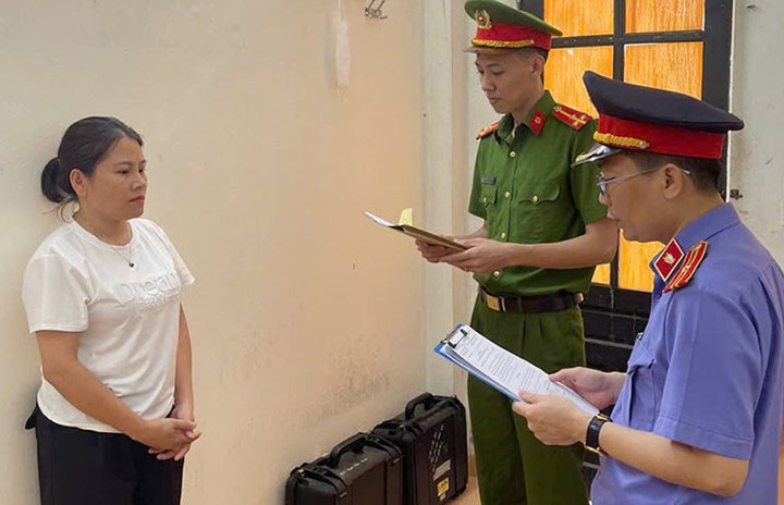 Đối tượng Trần Thị Thân bị khởi tố, bắt tạm giam về tội lừa đảo chiếm đoạt tài sản. Ảnh: Công an Hà Tĩnh