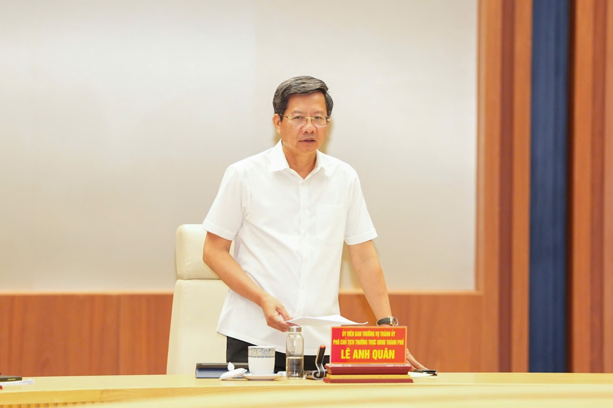 Standing Vice Chairman of the City People's Committee Le Anh Quan delivered a directive speech. Photo: Hai Phong e-Portal