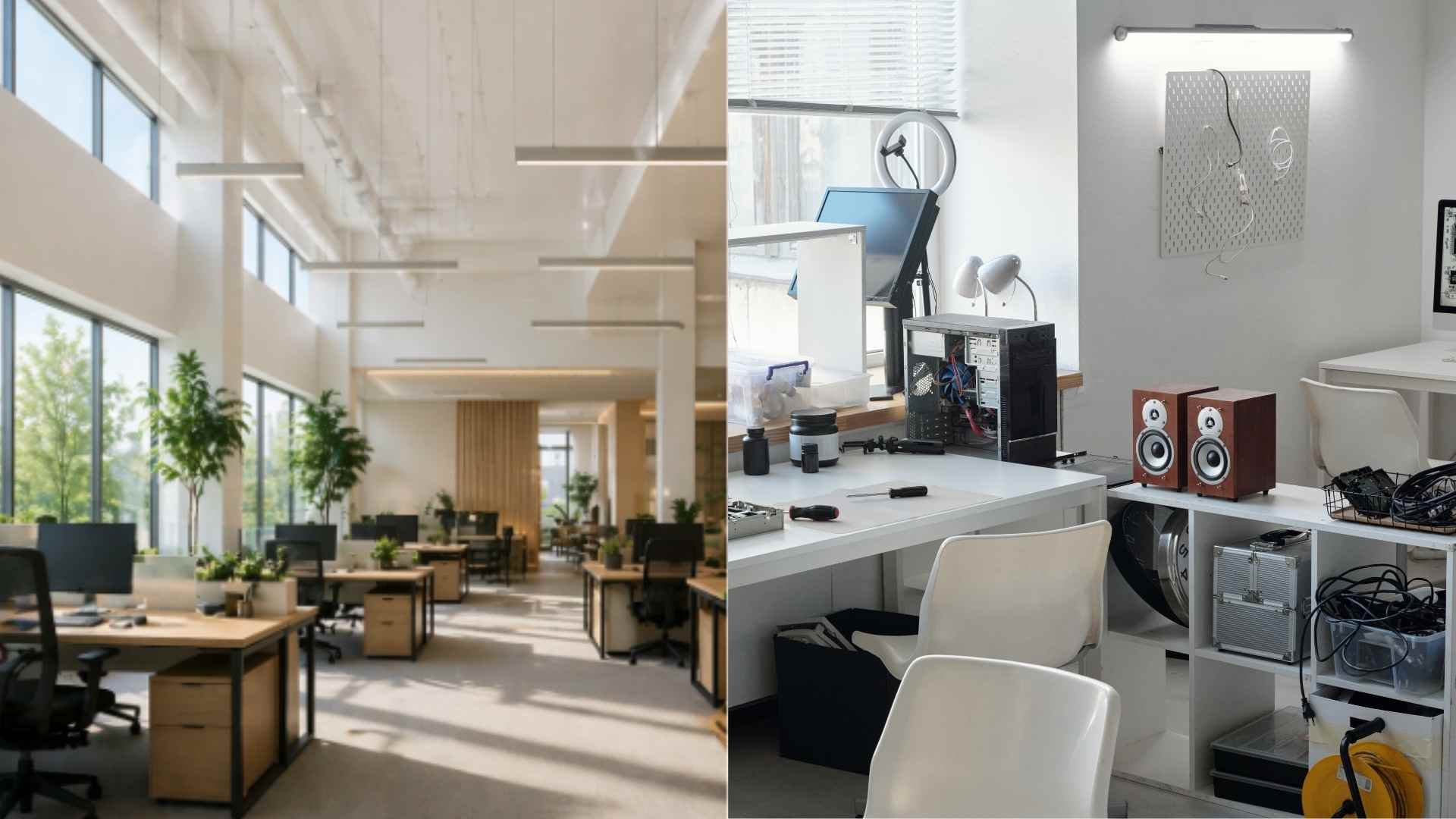 Airy office design helps increase comfort and work efficiency. Graphics: Ha May