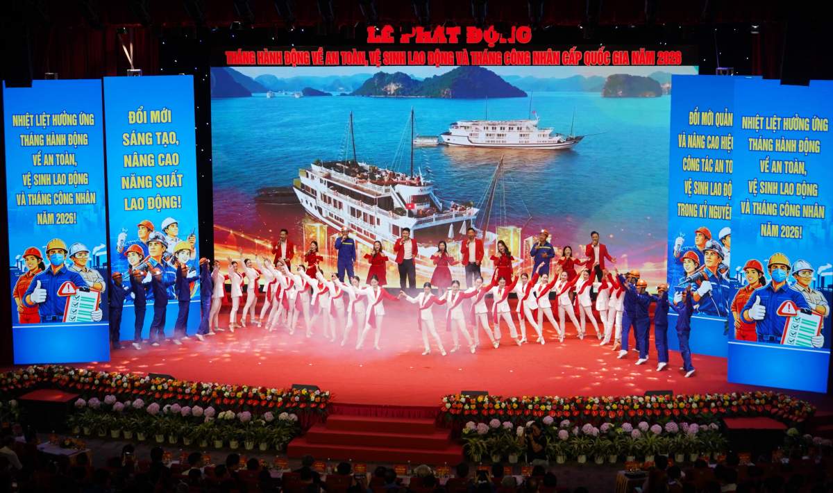 General rehearsal of the Launching Ceremony of Workers' Month and Action Month on Occupational Safety and Health in 2026 co-organized by the Vietnam General Confederation of Labor. Photo: Nguyen Hung