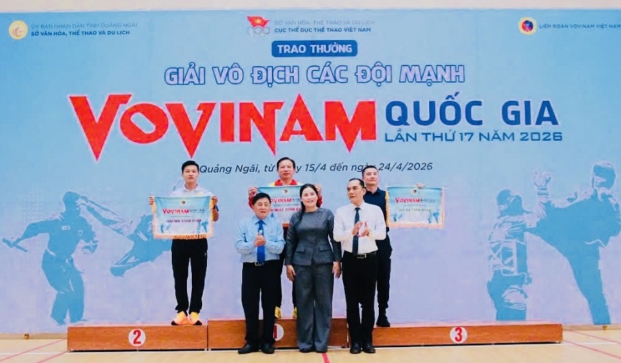 Three leading units of the 2026 National Strong Team Vovinam Championship. Photo: Ngo Ba