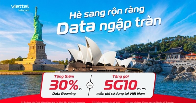 Viettel ưu đãi kép Chuyển vùng quốc tế và Data 5G