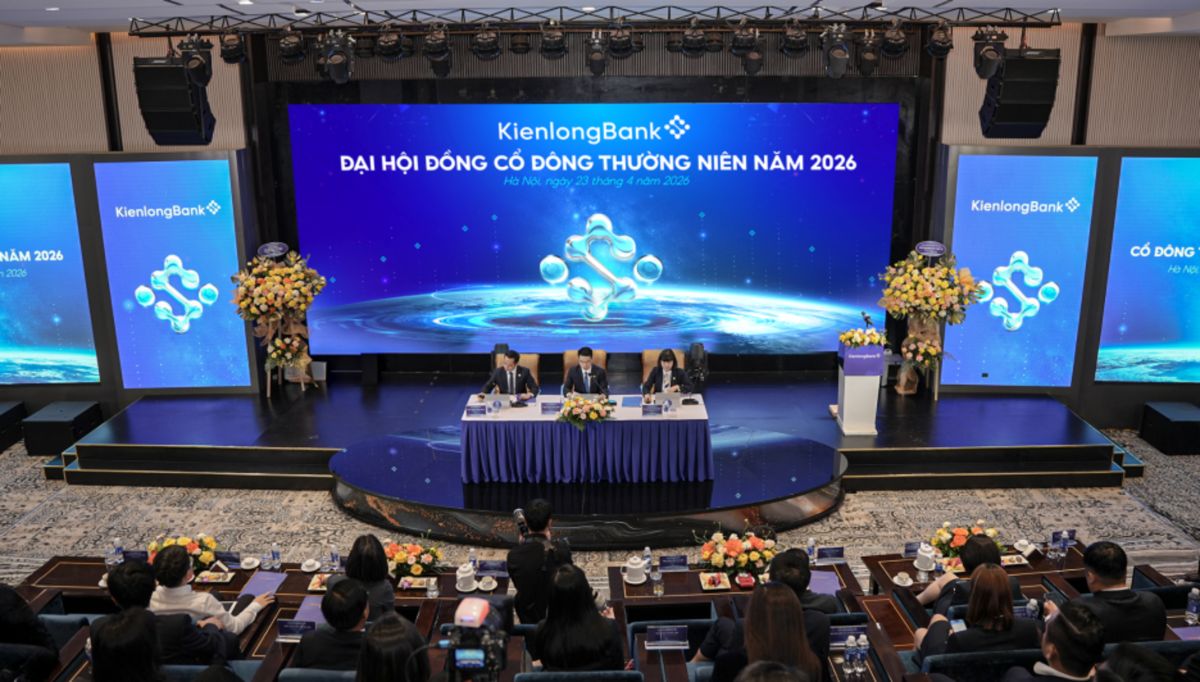 Toàn cảnh ĐHĐCĐ thường niên KienlongBank năm 2026. Ảnh: KLB