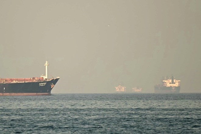 Some cargo ships in the Strait of Hormuz. Photo: AFP