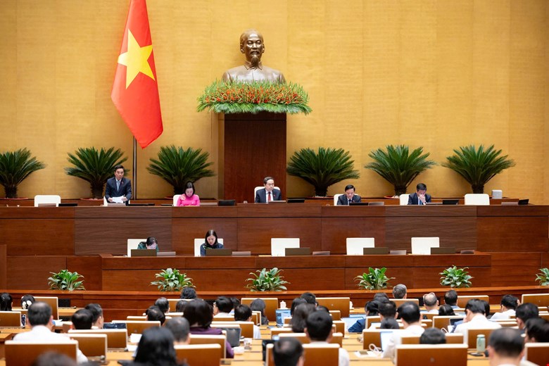 Phiên họp của Quốc hội chiều 23.4. Ảnh: Media Quốc hội