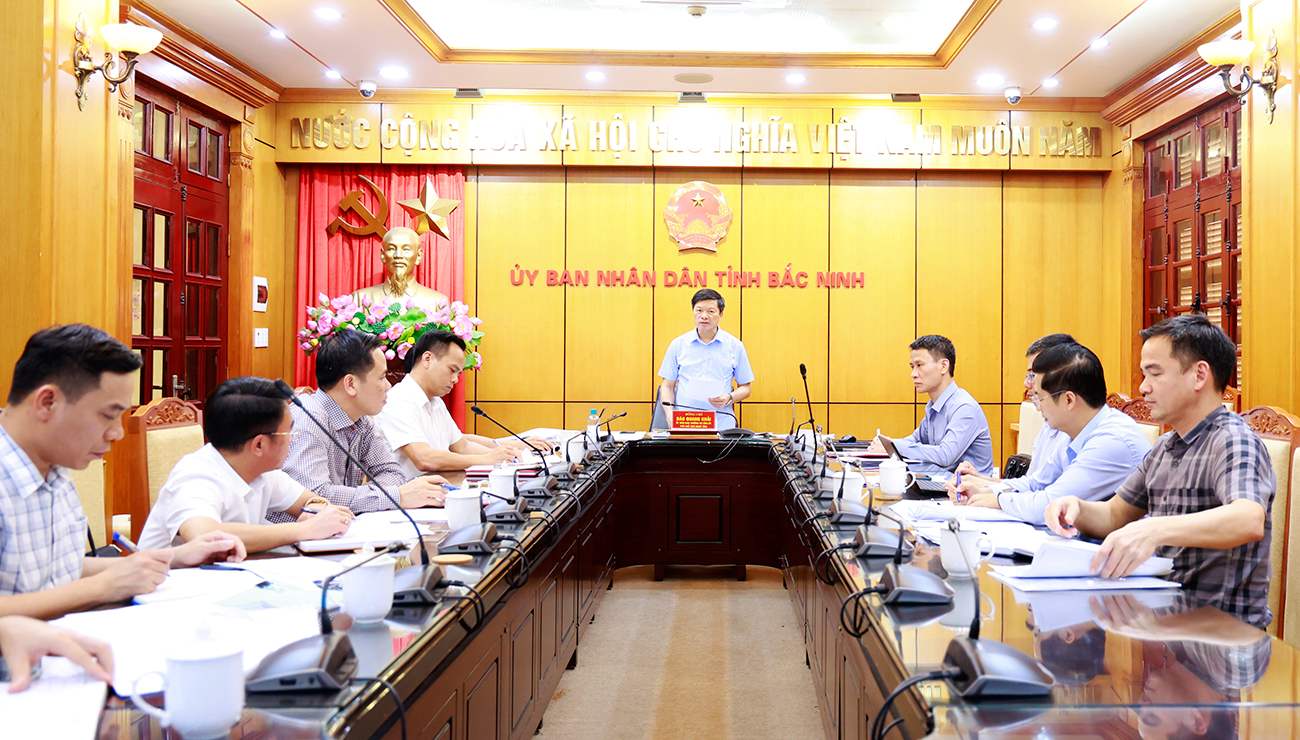 Vice Chairman of Bac Ninh Provincial People's Committee Dao Quang Khai chaired the meeting. Photo: Duong Thuy