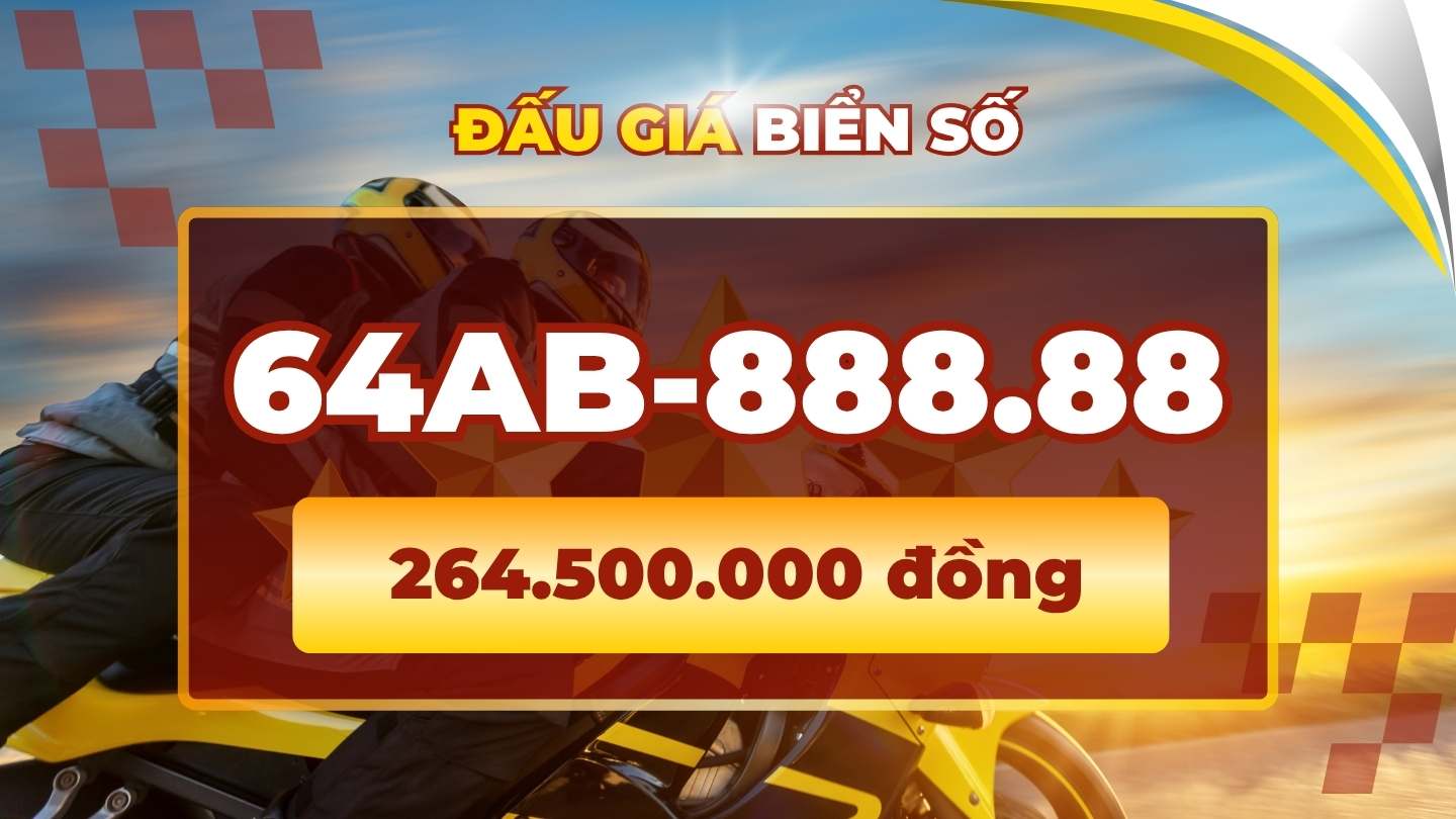 Revealing the price of motorbike license plate 64AB-888. 88 in the auction on April 23