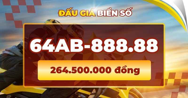Tiết lộ giá "khủng" của biển số xe 64AB-888.88 trong phiên đấu giá 23/4