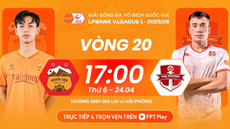 Hoang Anh Gia Lai meets Hai Phong in round 20 of V.League. Photo: FPT Play