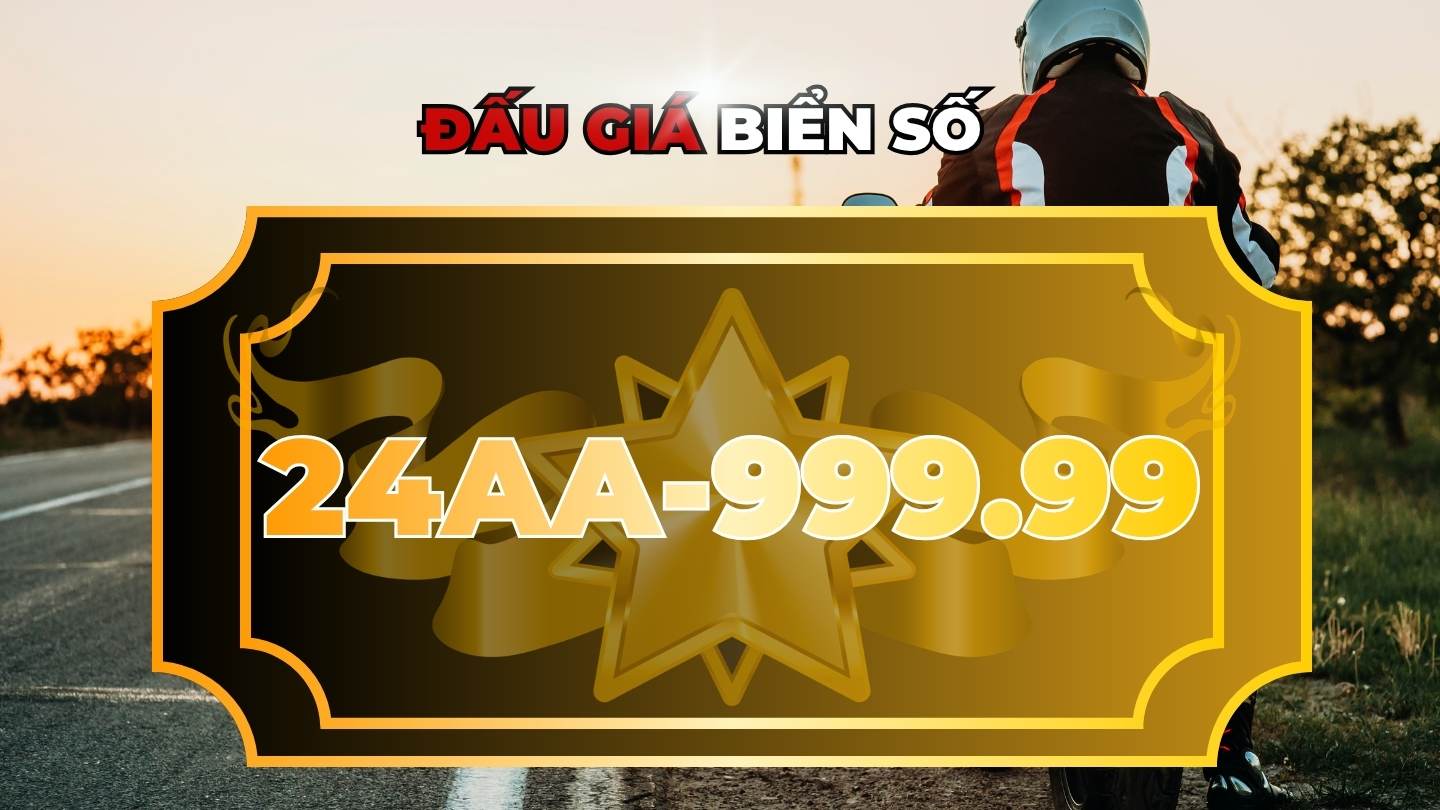 La plaque d'immatriculation de moto 24AA-999. 99 est officiellement présente à la vente aux enchères du 24 avril