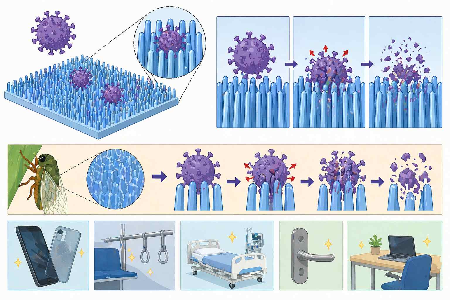 New nanomaterials can reduce the risk of viral infection on surfaces
