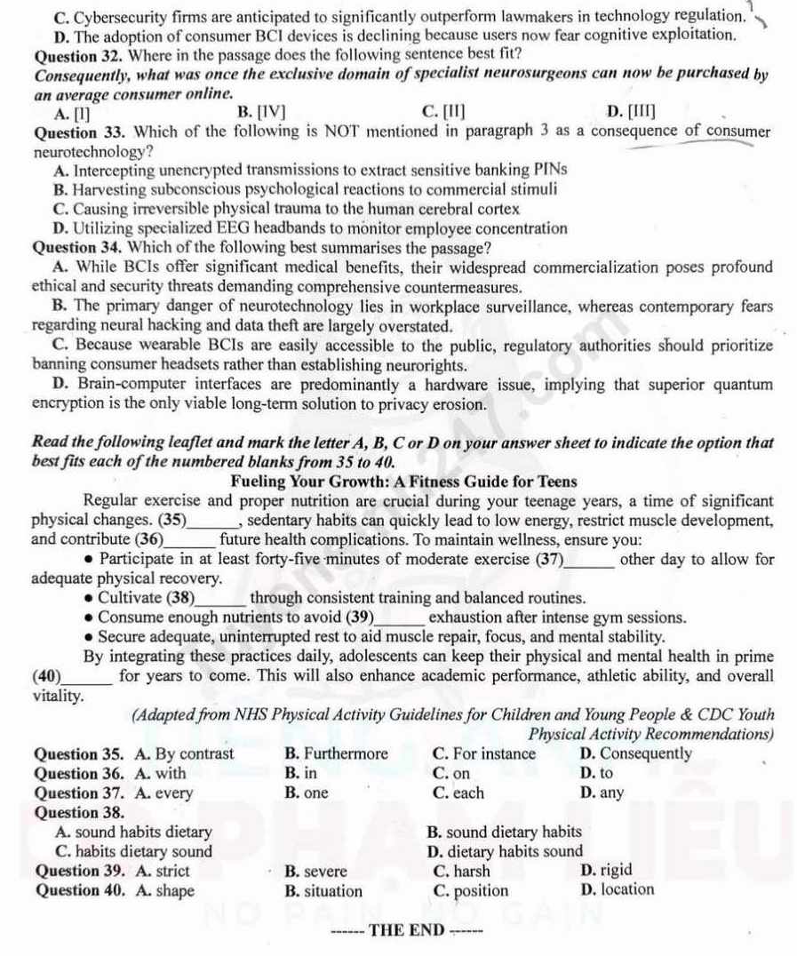 Đề thi khảo sát chất lượng kết hợp thi thử lớp 12 năm học 2025 - 2026 môn tiếng Anh - Sở GDĐT Nghệ An (Đợt 1). Ảnh: Tuyensinh247  