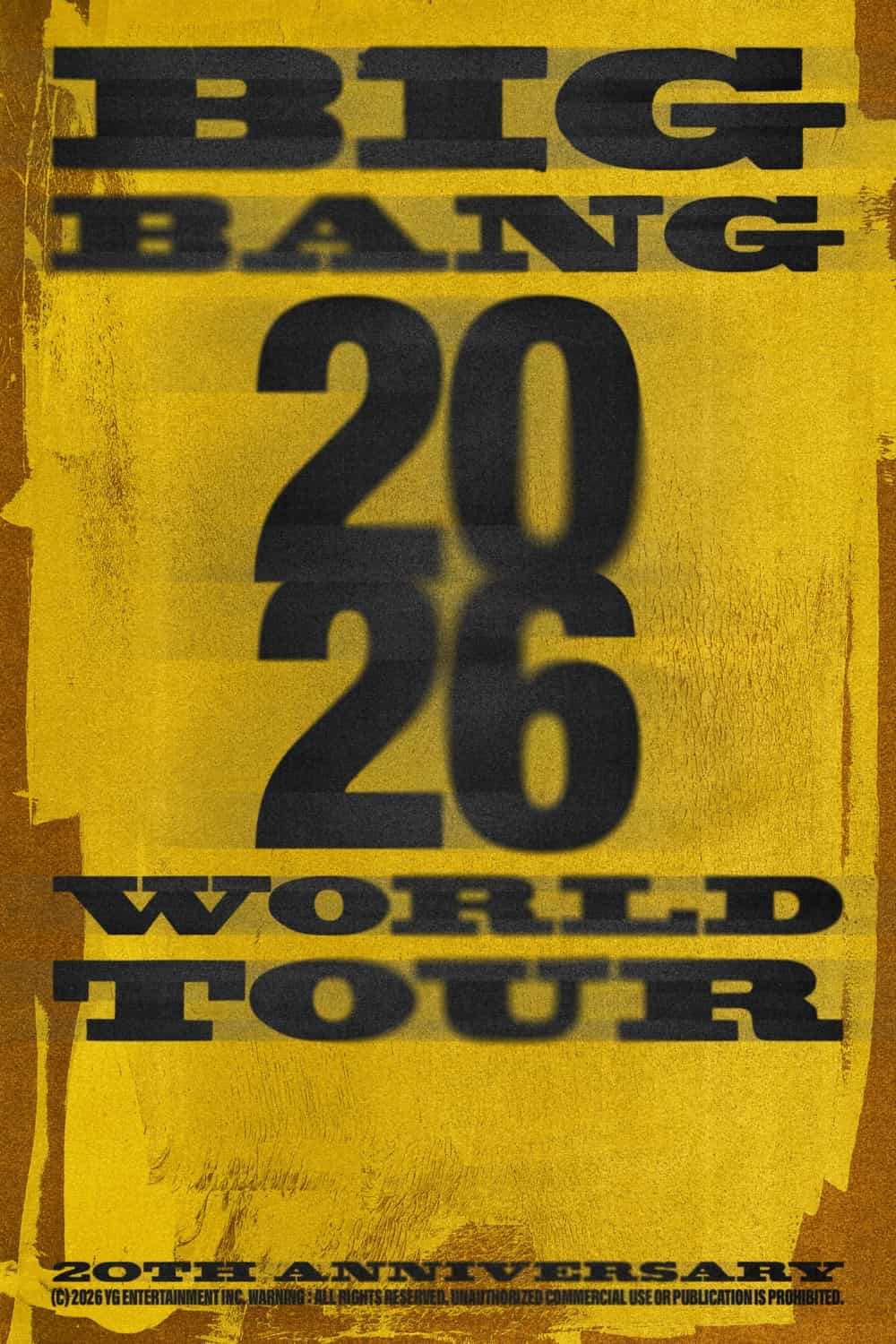 Poster “Big Bang 2026 World Tour - kỷ niệm 20 năm”. Ảnh YG Entertainment.