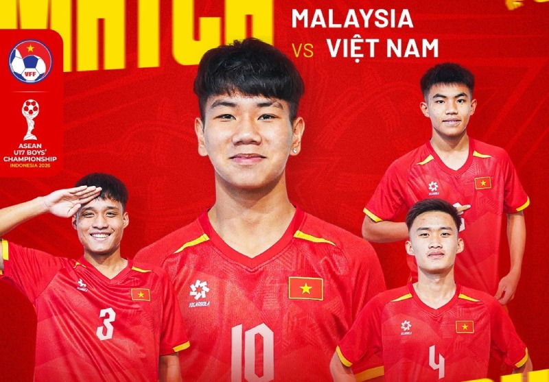 Le Vietnam U17 rencontre la Malaisie U17 en finale de l'Asie du Sud-Est U17 2026. Photo: VFF