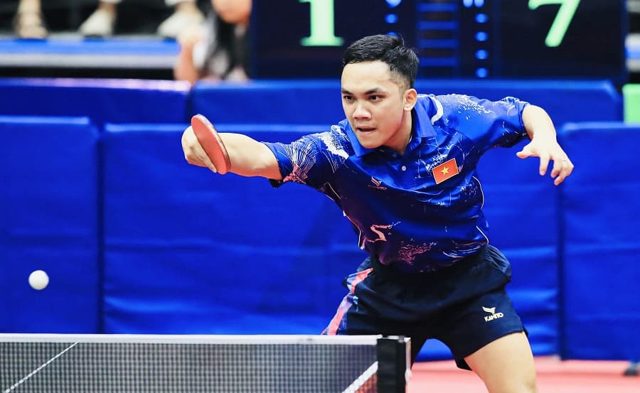 Table tennis player Dinh Anh Hoang is the defending men's singles champion of the National Championship. Photo: Minh Dan