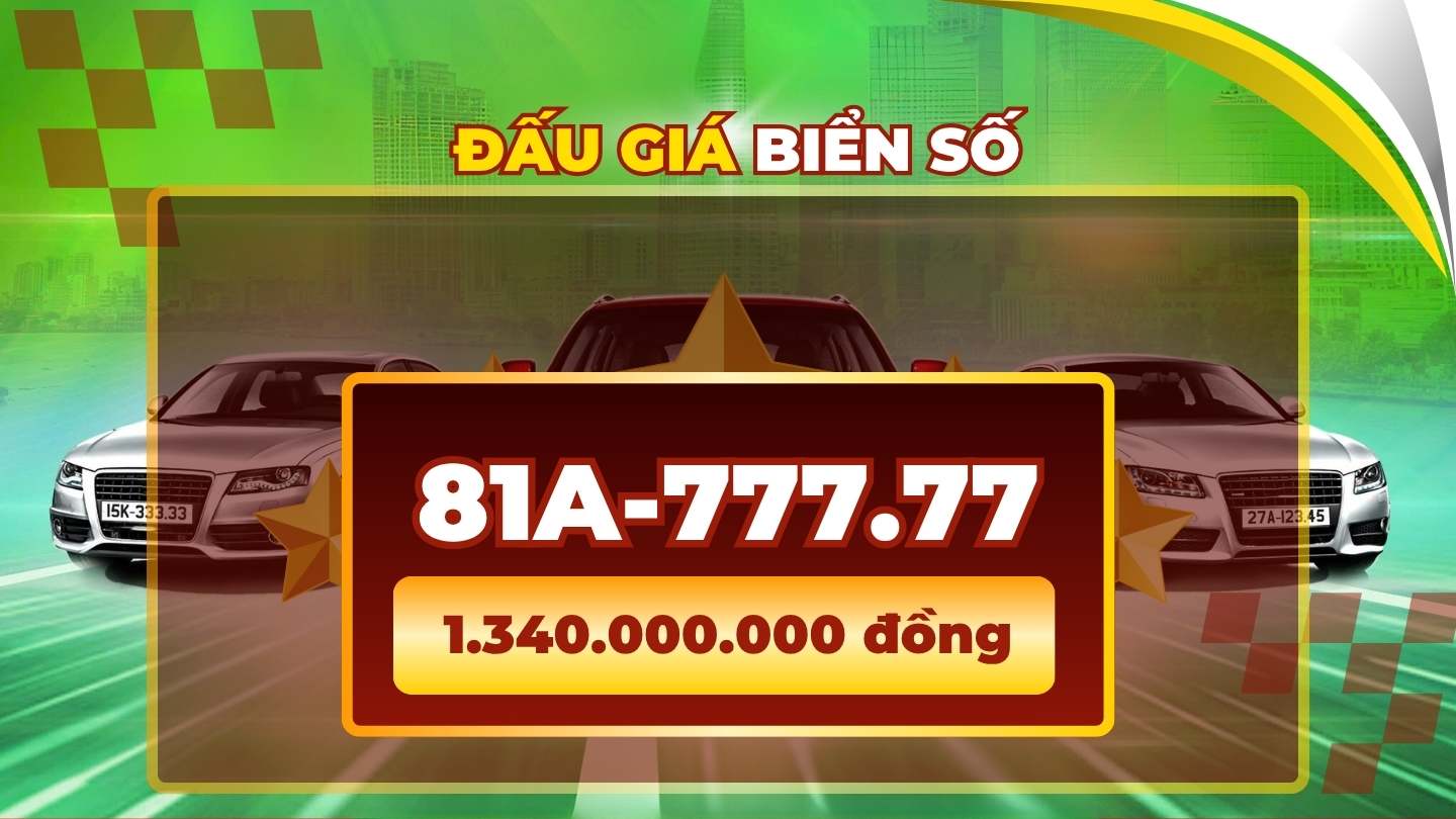 Car license plate 81A-777. 77 had the highest price in the auction on April 24