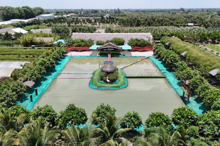 Toàn cảnh Khu sinh thái Sông Hậu Farm. Ảnh: Tạ Quang