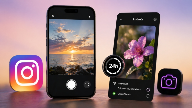 Instagram tests new photo sharing application, content automatically disappears after 24 hours. Graphics: Quang Minh