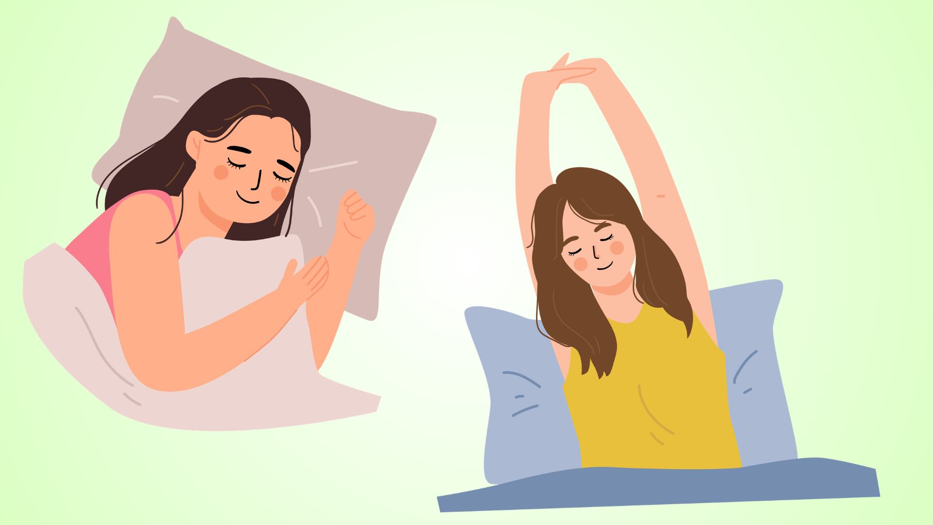 2 sleeping positions for people with neck and shoulder pain to apply.