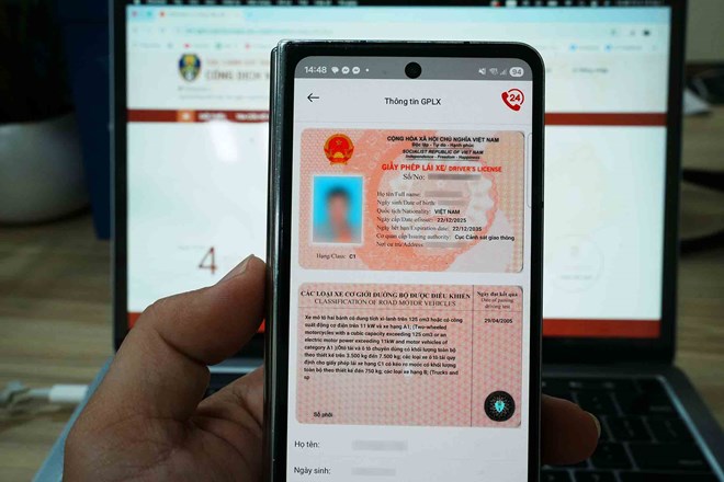 Integrated driver's license. Photo: Song Huu