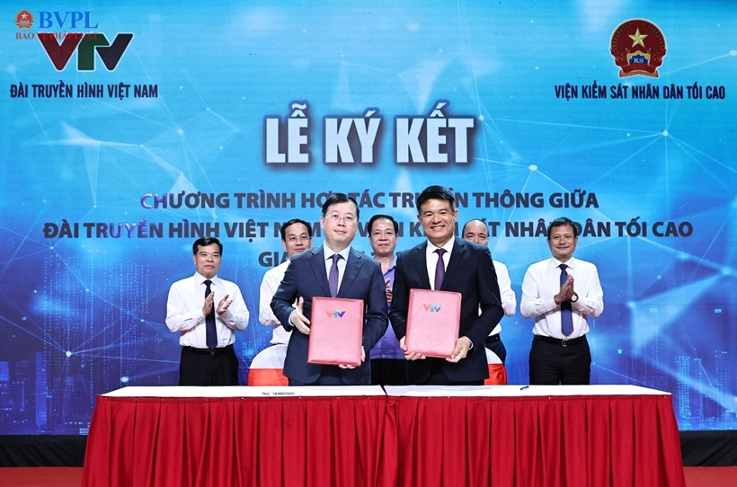 The signing ceremony of the Media Cooperation Program between the Supreme People's Procuracy and Vietnam Television (VTV) for the period 2027 – 2030 took place successfully.