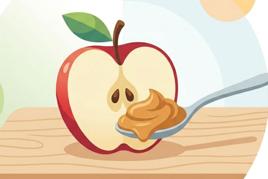 Apples combined with peanut butter can help control blood sugar. Graphics: Thien Nhan