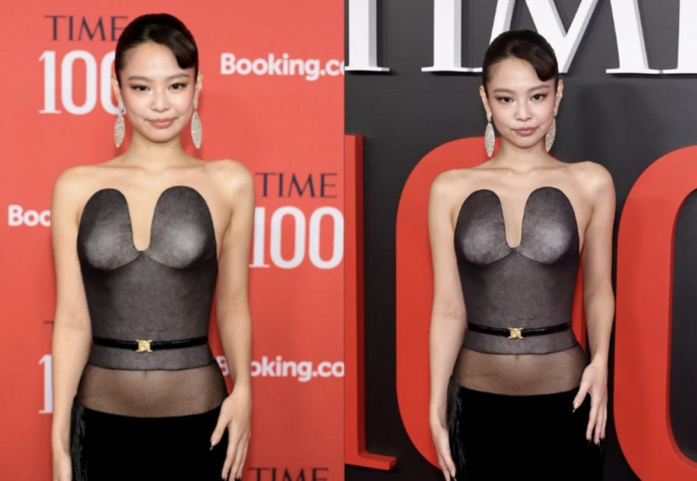 Jennie trên thảm đỏ Time 100 Gala. Ảnh Naver
