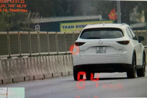 Car owner fined remotely in Thanh Hoa. Photo: Thanh Hoa Police