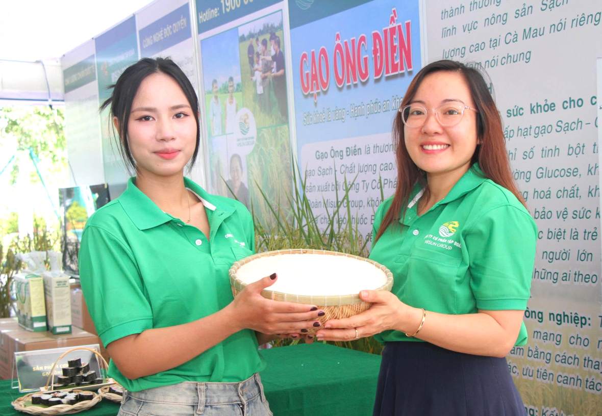 Gạo Ông Điền tại cuộc thi Gạo ngon Đồng bằng sông Cửu Long lần thứ I năm 2026. Ảnh: Nhật Hồ.