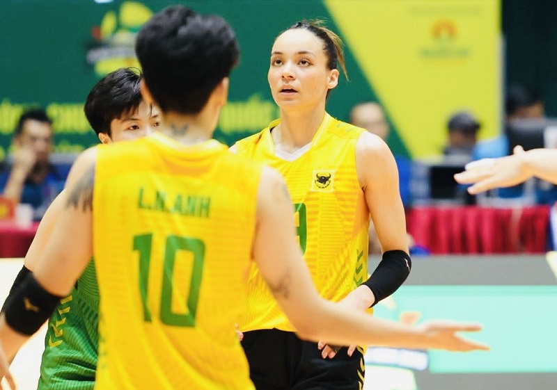 Striker Lianet Garcia Anglada of VTV Binh Dien Long An team. Photo: VTVBDLA