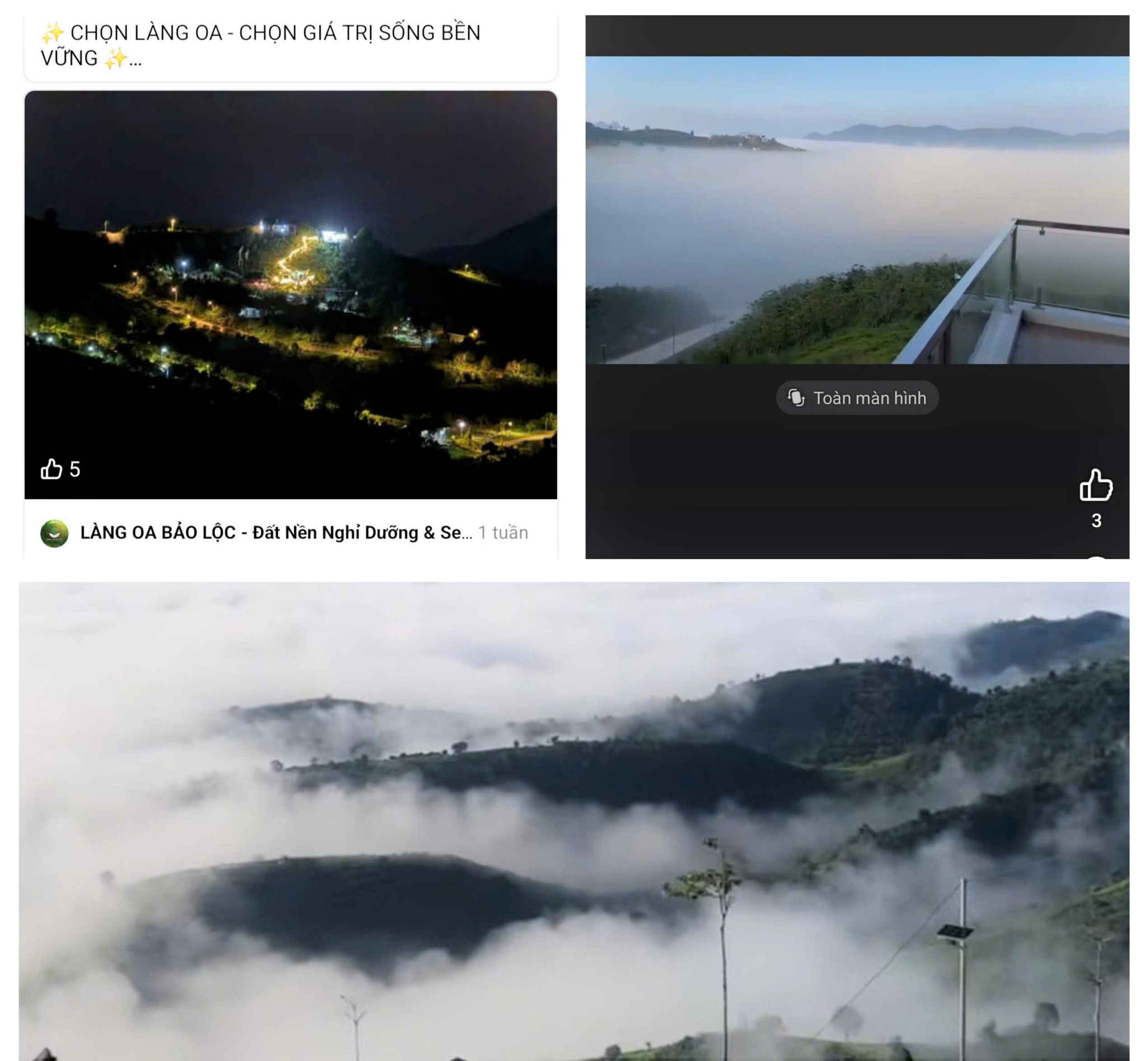 Môi giới bất động sản tự vẽ dự án “Làng Oa” sai sự thật lan truyền trên mạng xã hội. Ảnh: Chụp màn hình 