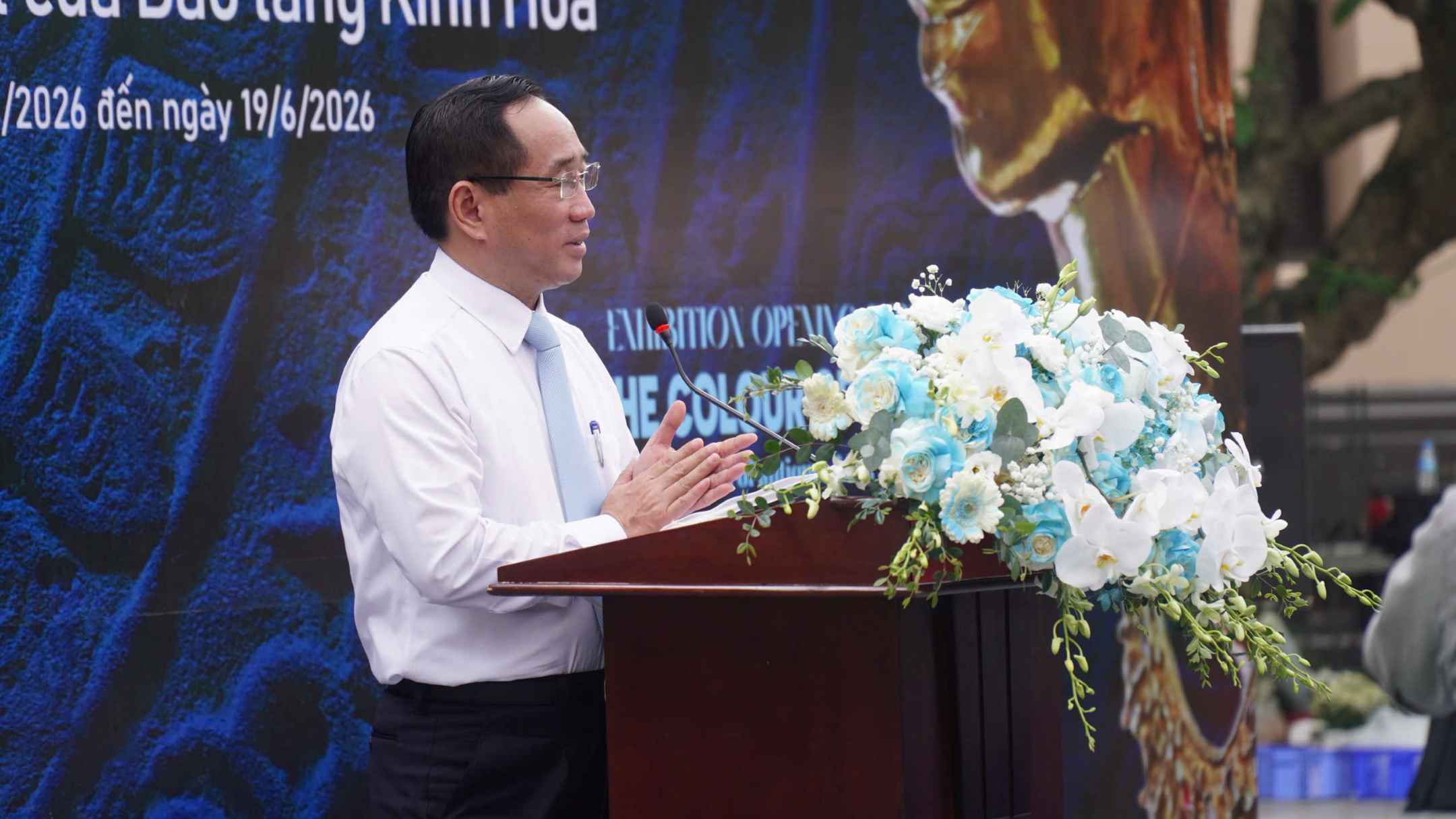 Ông Nguyễn Anh Minh, Giám đốc Bảo tàng Mỹ thuật Việt Nam phát biểu tại sự kiện. Ảnh: Minh Vũ