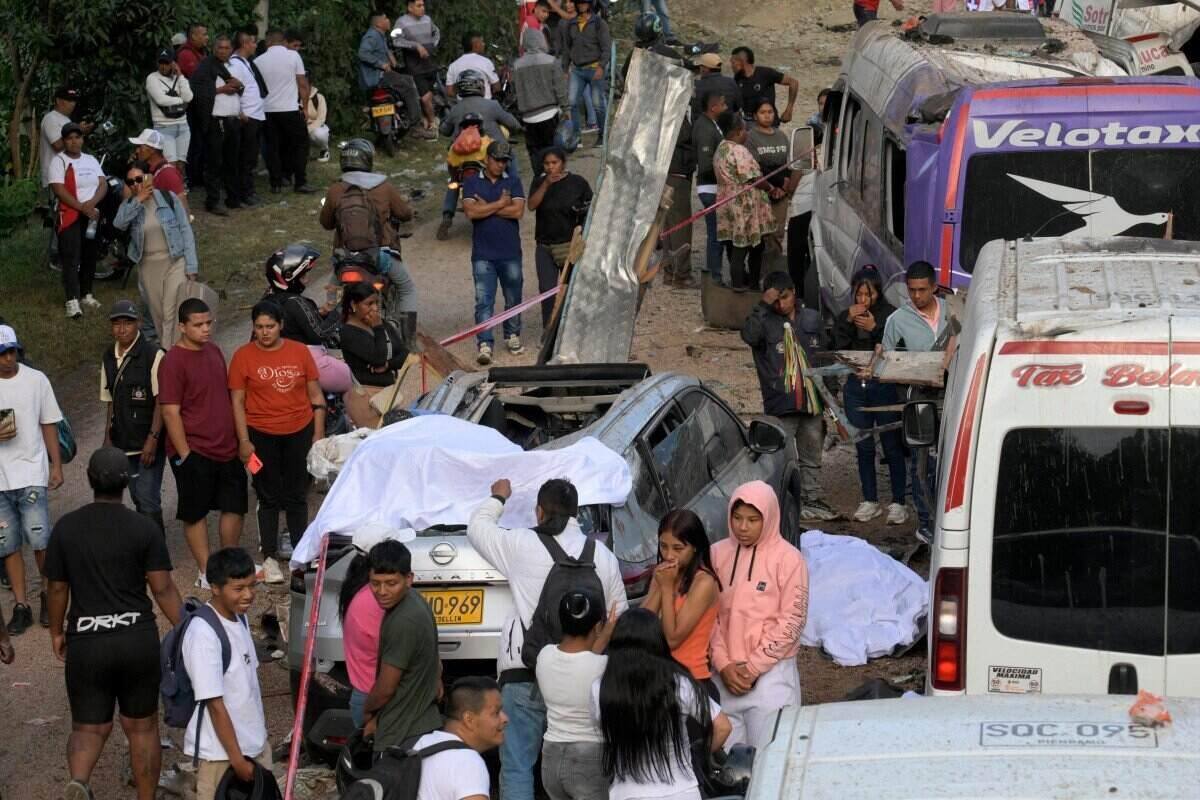 Scene of the bombing in Colombia. Photo: AFP