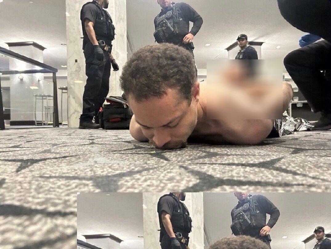 ホワイトハウスでの銃撃事件の容疑者は制圧されました。写真:Truth Social/ Donald Trump