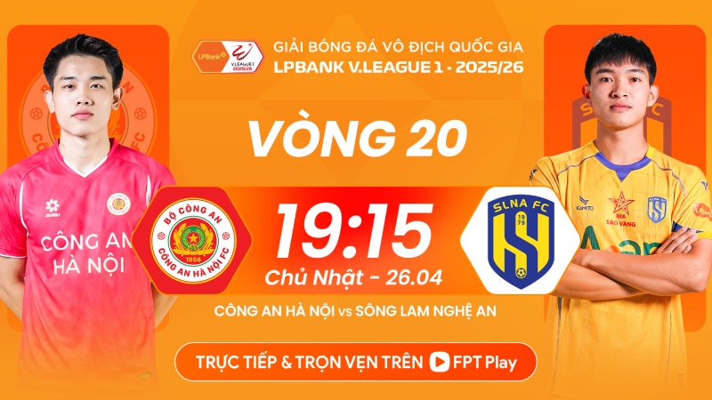 Hanoi Police met Song Lam Nghe An in round 20 of V.League. Photo: FPT Play