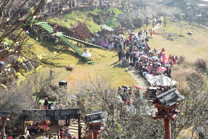 Moc Chau plateau enters the early plum ripening season, attracting many tourists during the April 30 - May 1 holiday. Photo: Truong Son