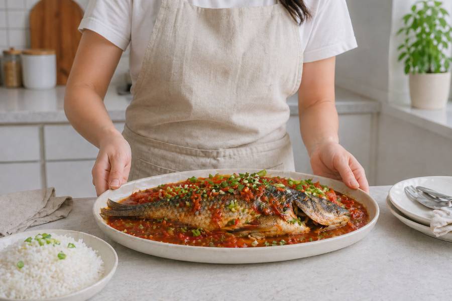 pescado en salsa de tomate
